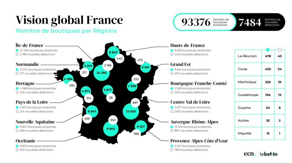 ecommerce français répartition par régions Ecommerce Référencement Marketplaces Agence cibleweb
